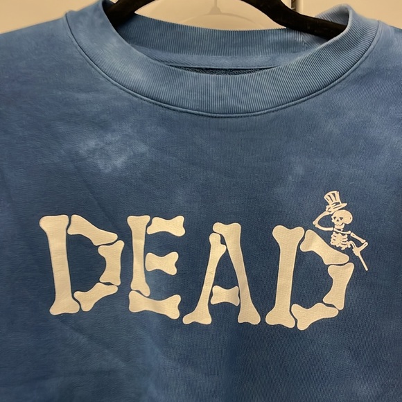 LEVI'S X GRATEFUL DEAD FLEECE blue tie dye CREWNECK SWEATSHIRT XS - Picture 5 of 9